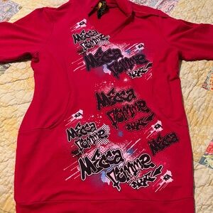 Mecca Femme Red Hooded Shirt/Dress